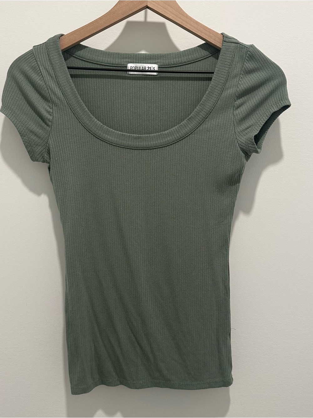 Pink Blush Sage Ribbed Rounded Square Neck Maternity Top